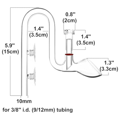 Mini Skimmer Lily Pipe Outflow and Inflow Kit for Nano Planted Tanks (10mm for 3/8'' i.d. (9/12mm) tubing) - size: 10mm for 3/8'' i.d. (9/12mm) tubing