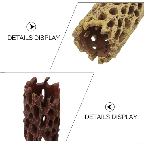 Aquarium Decoration Shrimp Hideout and Hermit Crab Climbing Toy with Reptile Moss Attachment for Small Animal Nesting Spot Resin Fish Tank Ornament