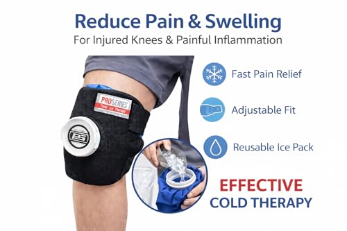 ProSeries Universal Large Ice Pack System for Knee, Thigh & Groin - Reusable & Adjustable - Perfect Cold Therapy for Strains, Bruises, Contusions & Knee & Sports Injuries - Real Ice Relieves Best!