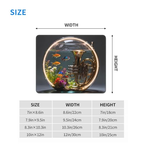Horn Fish Tank Gaming Mouse Pad Anti-Slip Rubber Base Laptop Mouse Mat for Home Computer Mousepad 10 X 12 Inch