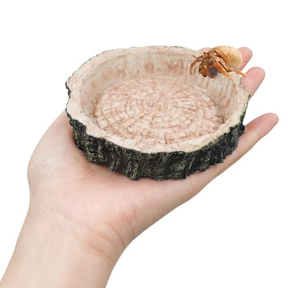 3 Pack Reptile Water Dish Food Bowls, Hermit Crab Food Dish with Feeding Tongs, Bearded Dragon Water Bowl, Suitable for Hermit Crab Lizard Gecko Tortoise Turtle Frog Leopard Crested Gecko