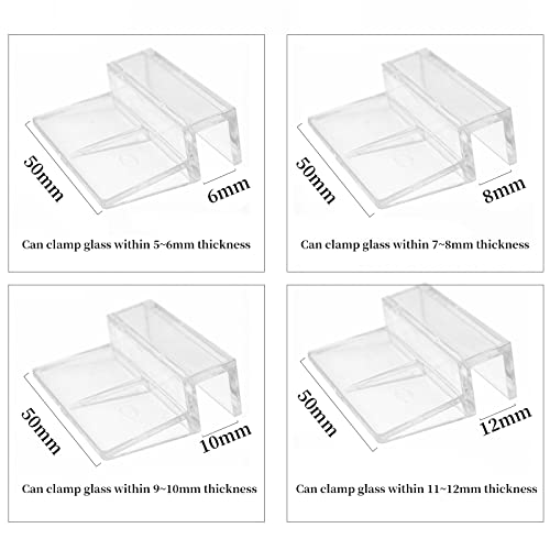 Suxgumoe Aquarium Cover Clip, 8 Pcs Universal Lid Clips for Rimless Aquariums (10MM) - color: 10MM