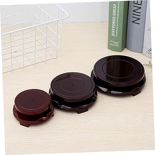 Round Rotating Display Stand for Mini Plants and Decor Sturdy Base for Indoor Gardens Tabletop Showcase and Home Decoration Rustic Table Stand for Display