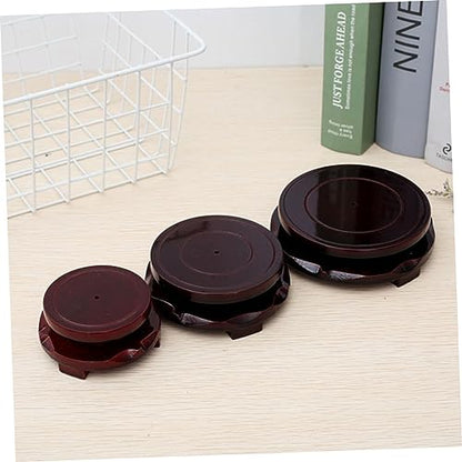 Round Rotating Display Stand for Mini Plants and Decor Sturdy Base for Indoor Gardens Tabletop Showcase and Home Decoration Rustic Table Stand for Display