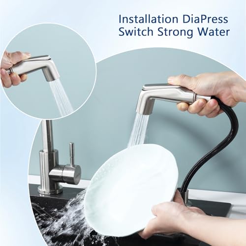Kitchen Sink Sprayer Replacement,Universal Fit Sink Spray Attachment,Sprayer For Kitchen Sink,Kitchen Faucet Sprayer Replacement Compatible With Delta, Moen, Kohler OEM Brand(Brushed Nickel) - color: Brushed Nickel