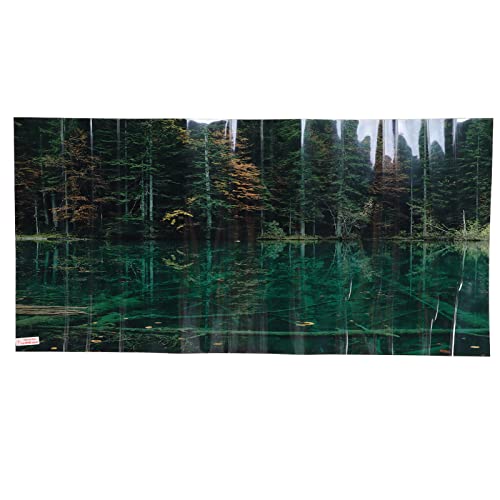 3D PVC Self Adhesive Fish Tank Wallpaper Sticker, Lake Reflection Pattern, for Aquarium Fish Tank Decoration, Premium 1 Roll (122 * 50CM)