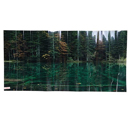 Fish Tank Background Decoration, 3D PVC Self Adhesive Wallpaper Sticker with Lake Reflection Pattern, Aquarium Background for Freshwater and Saltwater Tanks (61 * 30CM)