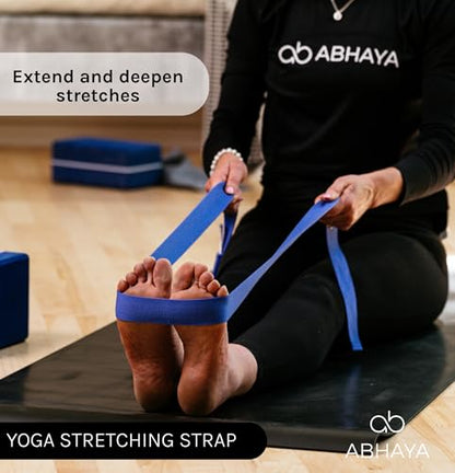 MODERN-X Stretching Strap for Home Workout,Yoga Strap, Yoga and Pilates Accessory, 6ft Non-Elastic, 100% Polyester, Stretch Band to Increase Flexibility or injury recovery for Women & Men by Abhaya