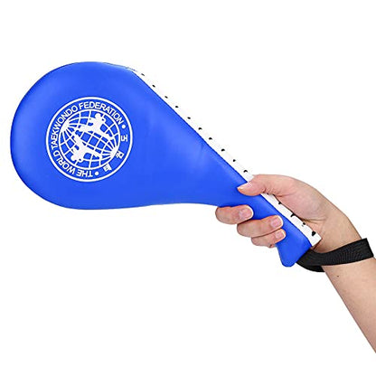 Taekwondo Kick Pad - 15x7 Inch PU Leather Strike for Karate, Muay Thai, and Martial Arts Training - color: Blue