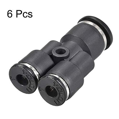 uxcell Plastic Connect Y Splitter Push To Tube Fittings 6mm X 4mm OD Push Lock 6pcs