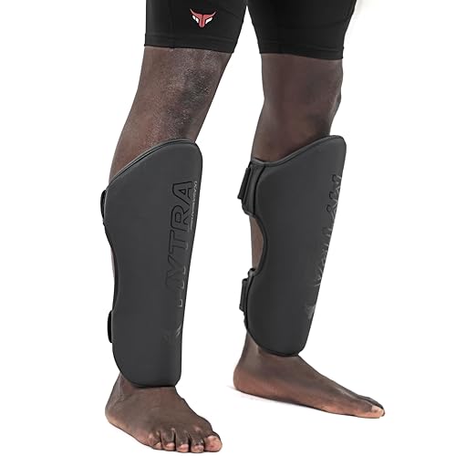 Mytra Fusion Shin Guards Artificial Leather MMA Shin Guards Muay Thai, Training, Sparring, Kickboxing, Martial Arts Shin Guards - size: Small