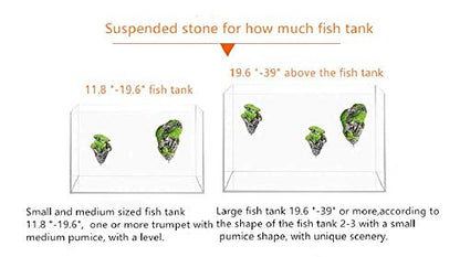Hewnda Aquarium Decor - Floating Moss Rock Resin Stone - Fish Tank Decor, Small Aquarium Magic Hallelujah Floating Garden