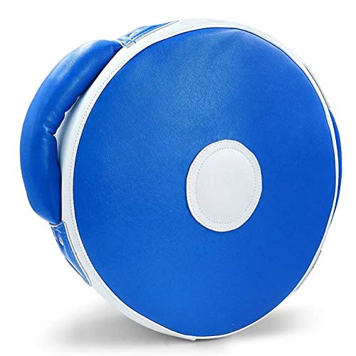 Aoneky Pro 14" Leather Punch Shield - Focus Mitt for Boxing, MMA & Kickboxing Training | Ultra-Lightweight Strike Pad with Shock-Absorbing Padding for Trainers & Partners - color: Blue