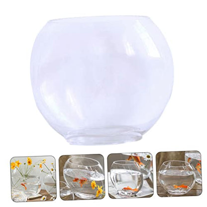 Transparent Fish Tank Desktop Aquarium Delicate Shape for Home Office Decor Space-Saving Design for Betta Fish - size: 19.5X16cm