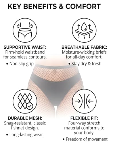 2 Pairs Plus Size Black Fishnet Stockings for Women High Waist Fishnet Tights