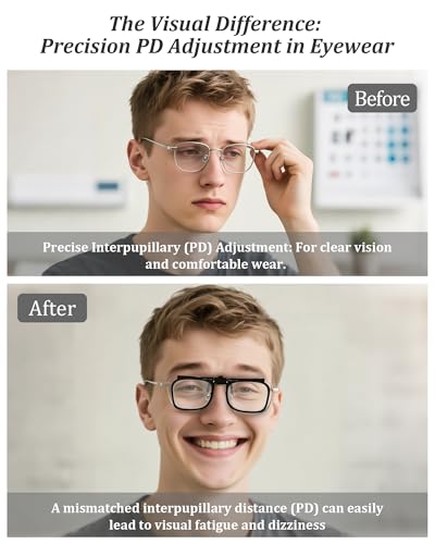 Reading Glasses Clip On Eyeglasses Adjustable PD Magnifiers Blue Light Blocking Lenses Readers for unisex - color: Black