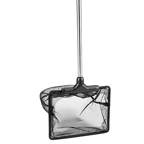 Aquarium Net with Extendable Stainless Steel Long Handle, Fine Mesh for Fish Tank