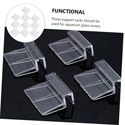 COLLBATH 10pcs Fish Tank Accessory Acrylic Support Bracket Aquarium Rack Cover Holder for Fish Tanks - size: 5.5X5X1.8CM