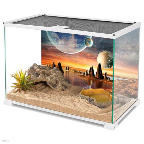 AWERT 48x24 inches Galaxy Aquarium Background Space Theme View of The Planets from Earth Fish Tank Background Hot Desert Terrarium Background