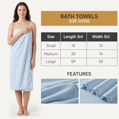 REDKISS Ultra Soft 6 Piece Towel Set, Premium Towels for Bathroom, Highly Absorbent, Quick Dry, Lightweight Bath Towels Set Collection, Includes 2 Bath Towels, 2 Hand Towels, 2 Washcloths, Light Blue - color: Light Blue