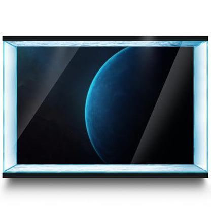 Aquarium Background Stickers - Planet, Blue, Space, Self-Adhesive Fish Tank Reptile Terrarium Decor Poster (60 x 30 cm / (23.6 x 11.8 inches))