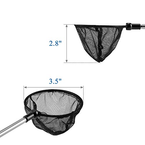 Aquarium Fish Net 3.5" Round Fish Net Extendable with 2 Units Coral Feeder Long Syringe 50 ML