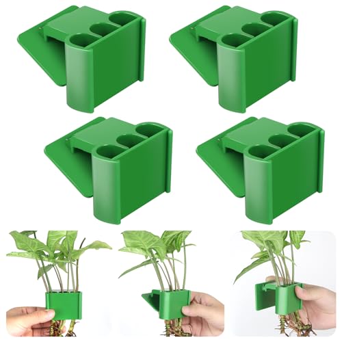 3 Holes Upgraded Aquatic Plant Cup Aquarium Plant Holder for Tank,Aquascape Accessories Decorations- Green 4 Pcs - color: Green 4 Pcs