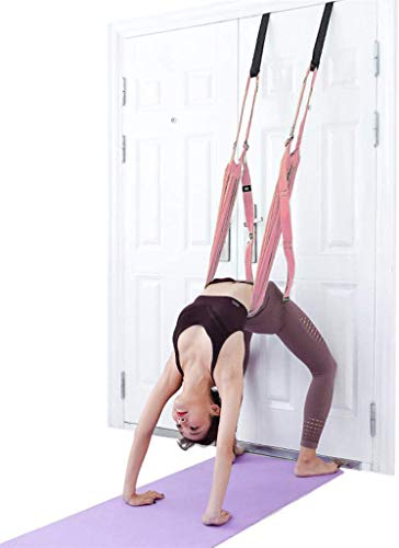Yoga Fitness Stretching Strap, Adjustable Leg Stretcher Back Bend Assist Trainer, Improve Leg Waist Back Flexibility Home Gym Equipment for Rehab Pilates Ballet Cheerleading Splits Gymnastics - color: pink