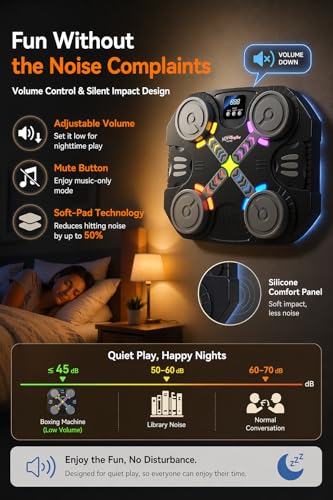 Music Boxing Machine for Kids-Interactive Wall Mounted Punching Target with Sound & Lights,Boxing Trainer Machine Fitness Game Gymnastics Equipment for Home,Birthday Gift for Boys Girls Age 3-12 - color: 4 Strike Points-kids 3+