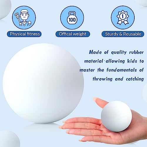 Sosation 50 Pack Lacrosse Ball Bulk 2.5 Inch Soft Rubber Motivational Stress Relief Massage Balls Myofascial Release Tools Muscle Knot Remover - color: White