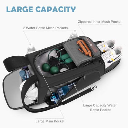 MIYCOO Gym Bag with Shoes Compartment, Duffle Bag, Backpack with Wet Pocket - color: 02#Black-Style2