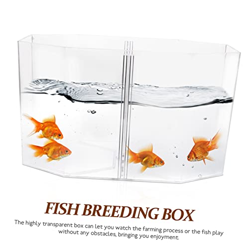ARTIBETTER Transparent Fish Isolation Tank Two Compartments High- Breeding Box for Betta and Small Fish Aquarium Incubator for Spawning and