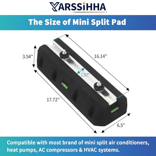 Mini Split Rubber Base Pad for 9000-36000 BTU Ductless Air Conditioner Heat Pump, Heavy Duty Anti-Vibration Mini Split Mounting Pad, Floor Mount Base Kit - style: 9000-36000 BTU