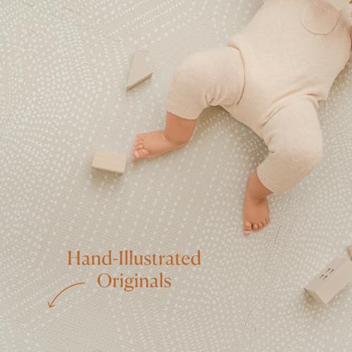 Toddlekind Haven Puzzle Playmat, 4x6 Non-Toxic Interlocking Foam Floor Mat | 4' X 6' Non-Toxic EVA Foam Tiles, Durable, Odorless, Wipe-Clean Playroom Floor Mat, Easy Assembly - color: Ecru