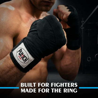 Mexican Hand Wrap Elastic Cotton Blend Boxing Wrap with Hook & Loop Closure for MMA, Muay Thai, Kickboxing & Training - color: Black, size: 10 Pairs