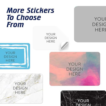 Custom Vinyl Stickers with Image, Text, Design, Logo. Waterproof Personalized Business Labels for Packaging, Bottles, Jars, Candles, & Handmade. Dishwasher Safe, UV Protected, 30+ Backgrounds, 5x3