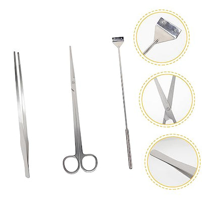 Kisangel Aquarium Cleaning Tool Kit Set with Tweezers Scissors and Scraper for Easy Fish Tank Maintenance Ergonomic Design for Effortless Use