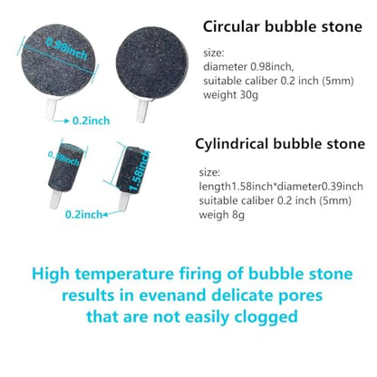 17ps Fish Tank Aquarium Aerator Pump Bubble Stone Accessories Set,6.5 feet Standard 1/5 Inch Aviation Tube, Air Pump Accessories with Air Stone, Check Valve, Suction Cup, Connector and Converter.