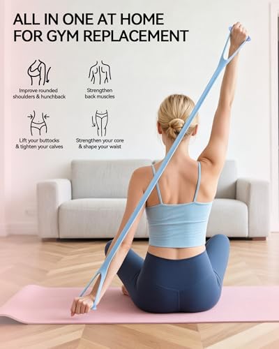 Figure 8 Resistance Bands with Handles,Silicone Exercise Band Set | Upgraded 8-Shaped Stretch Bands for Women Home Working Out Arms Back Legs Pilates Yoga Physical Therapy Multi Packs - color: 3Pcs Pink 15Lb & Purple 25Lb & Blue 35Lb