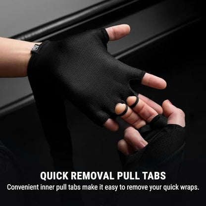 Hayabusa Elite Quick Wraps - Boxing & Martial Arts Hand Wraps - Black - size: Large