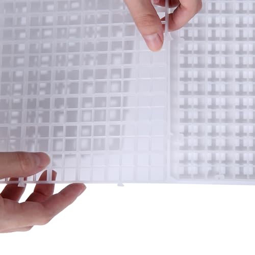Aquarium Plastic Grid Divider Tray Egg Crate,Grid Isolate Board Divider Fish Tank Bottom Black Filter Tray (2 Pcs L)