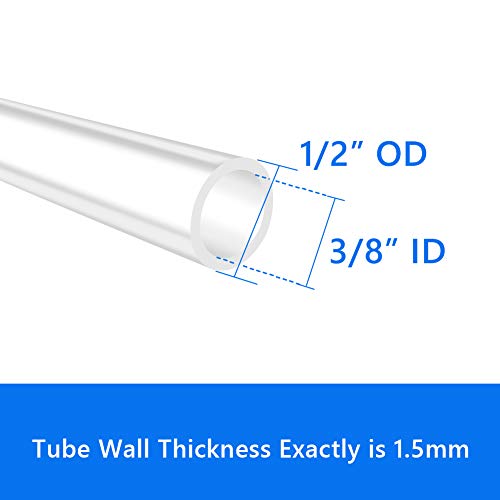 Pure Silicone Tubing, 3/8" ID x 1/2" OD High Temp Food Grade Tube Pure Silicone Hose Tube for Home Brewing, Beer Line, Kegerator, Wine Making, Aquaponics, Air Hose by Proper Pour (3.28 Ft) - size: 3/8" ID-1/2" OD, style: 3.28Ft (1meter)