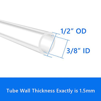Pure Silicone Tubing, 3/8" ID x 1/2" OD High Temp Food Grade Tube Pure Silicone Hose Tube for Home Brewing, Beer Line, Kegerator, Wine Making, Aquaponics, Air Hose by Proper Pour (3.28 Ft) - size: 3/8" ID-1/2" OD, style: 3.28Ft (1meter)