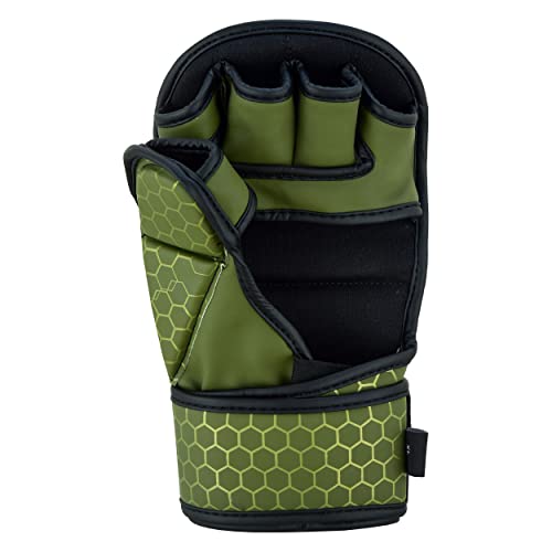 PFG Ultimate Series MMA Sparring Gloves - Boxing MMA Muay Thai Bag Work - color: Olive Green, size: Small-Medium