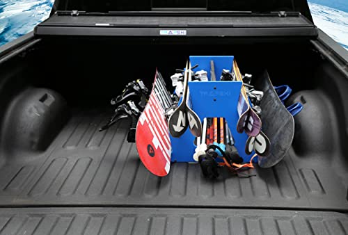 TRAPSKI Mobile Wide Stance Snowboard Racks Marine Grade HDPE Plastic | UV Protected | Premium Strap Included | 3 Year Warranty | Made in The USA | Veteran Owned Business (Black, Six Pack) - color: Black, size: Six Pack