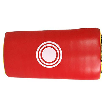 Taekwondo Block Target, Kickboxing Training Equipment, Curved Kick Pad with High - Density Sponge and PU Leather for Adults and Kids, Ergonomic Hand Guard for Martial - color: Red Yellow