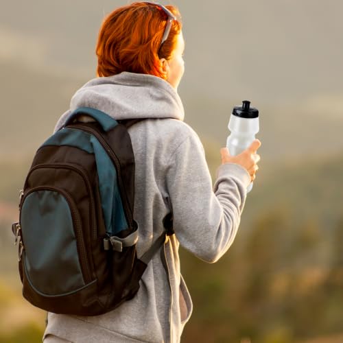 6 Pack 25oz Sports Water Bottles and fitness water bottles squeeze | BPA Free come with 8 pcs Chalk Labels, 1 Pen(Dishwisher Safe) - size: 25oz 6pack(Clear)