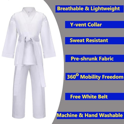 MSMAX Karate Gi for Kids Students Martial Arts Training Uniform with Belt for Judo and Karate Taekwondo Jiu Jitsu - size: 5