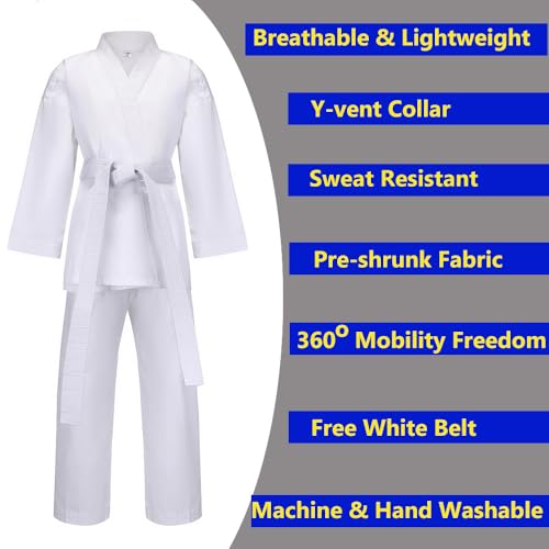 MSMAX Karate Gi for Kids Students Martial Arts Training Uniform with Belt for Judo and Karate Taekwondo Jiu Jitsu - size: 000