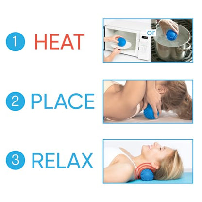 Dr. Cohen's acuball Heatable Deep Tissue Massage Ball - acuBall Trigger Point Massage Therapy for Myofascial and Stress Release and Exercise - Effective Back Massager Ball for Targeted Pain Relief - color: Acuball Large - Blue